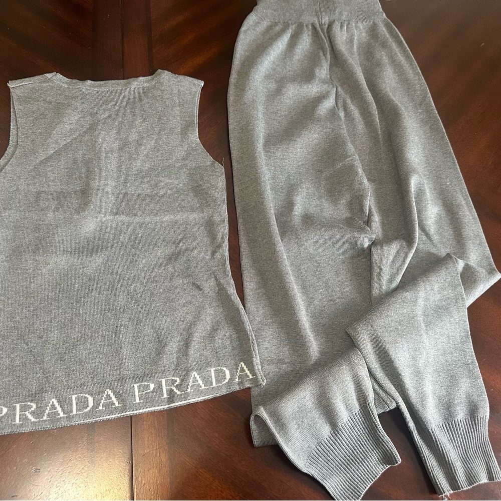Prada Gray Knit Pantsuit